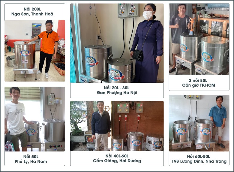 Khách hàng sử dụng nồi nấu phở tủ điện rời NEWSUN