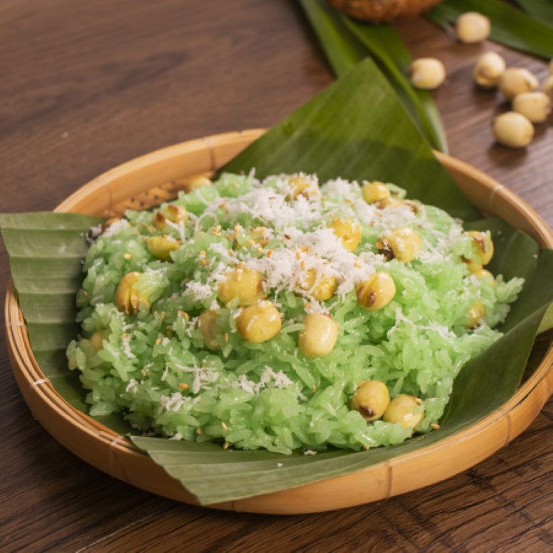 Xôi lá dứa hạt sen Xôi lá dứa hạt sen