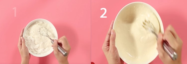 Trộn hỗn hợp bột để nhúng